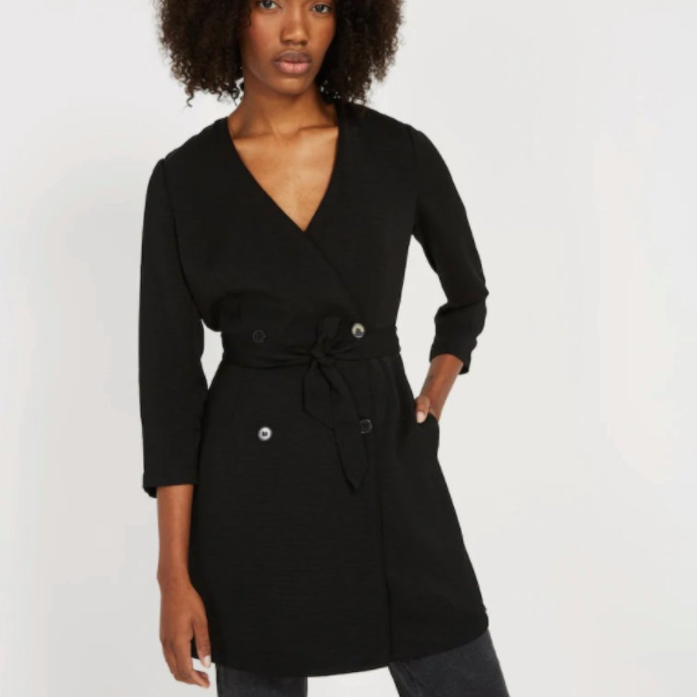 Printed Blazer Dress - True Black